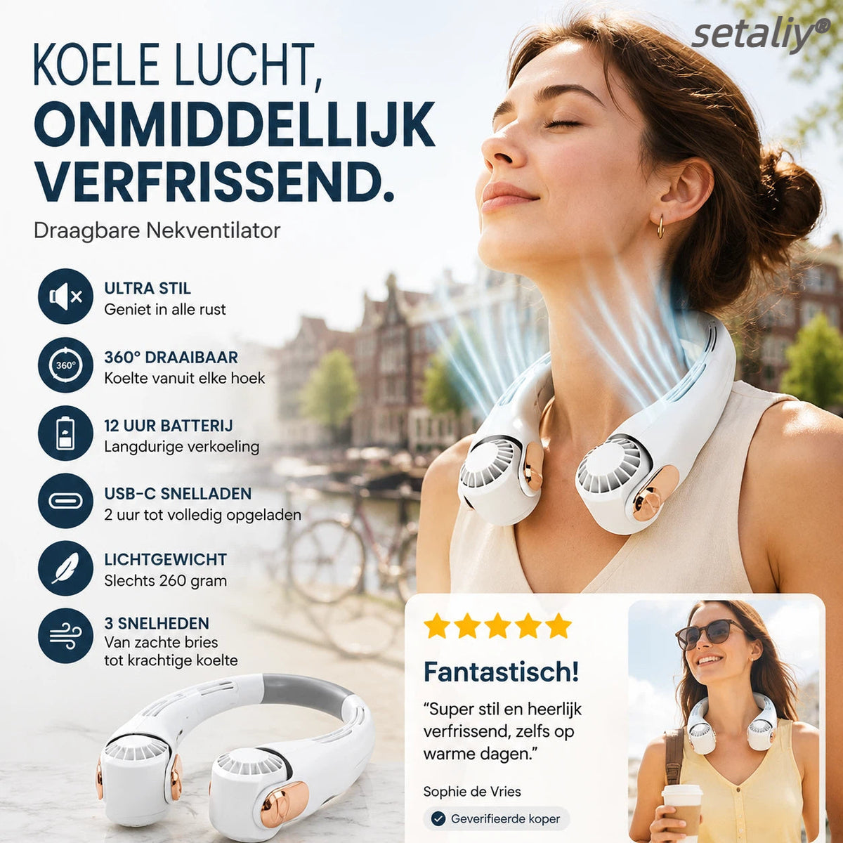 ❄️ Nek Air Conditioner ventilator - Ultra-rustige persoonlijke koeling voor de zomer