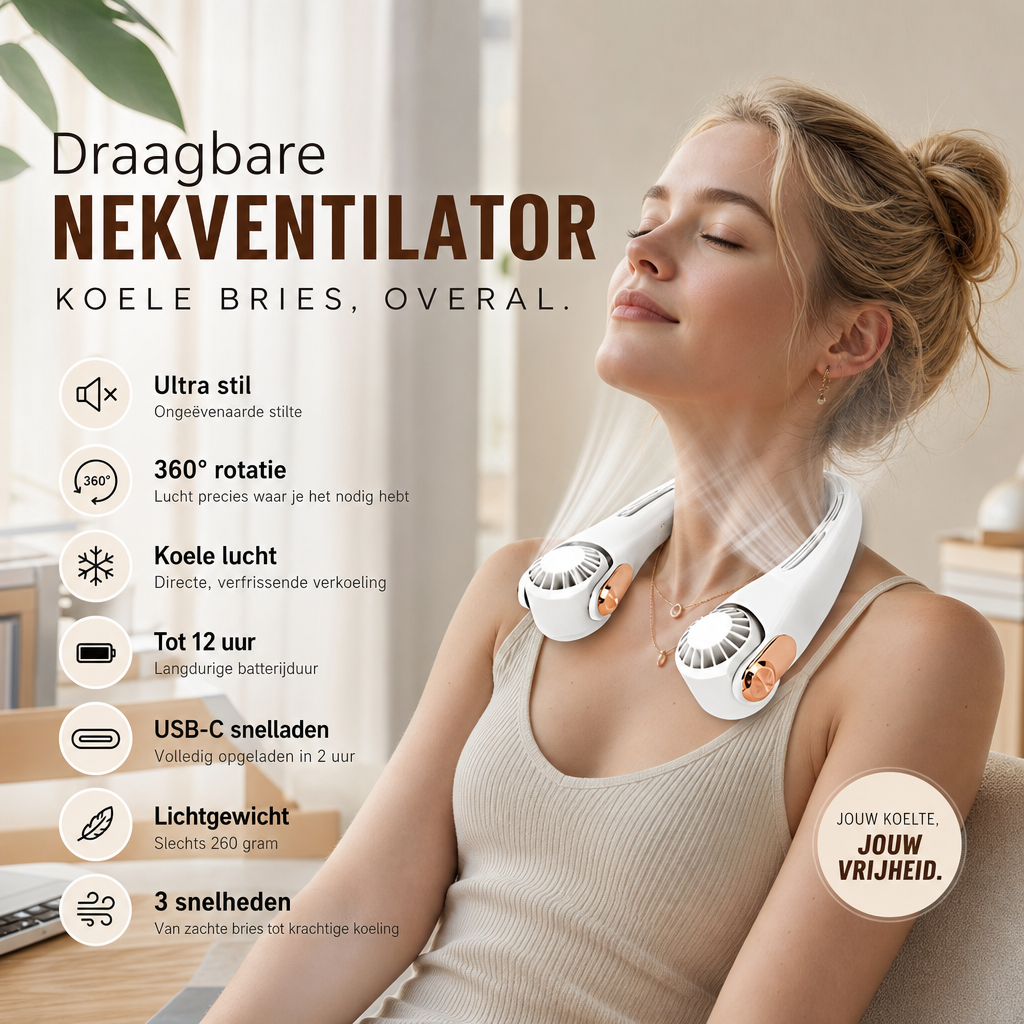 ❄️ Nek Air Conditioner ventilator - Ultra-rustige persoonlijke koeling voor de zomer