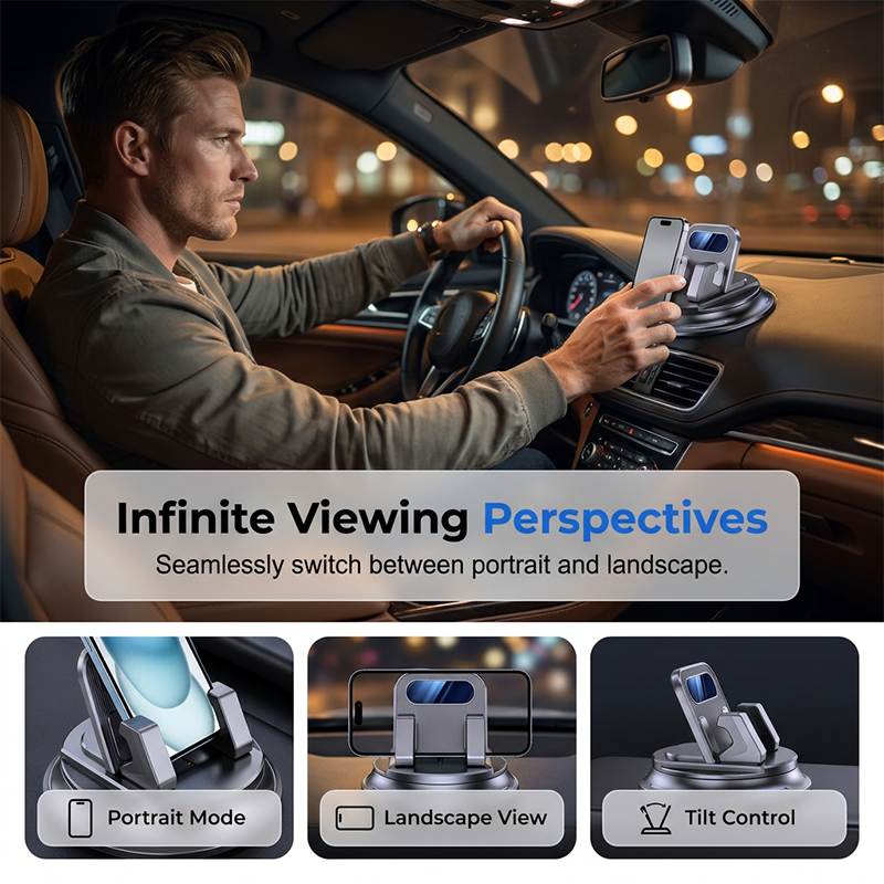 Supporto girevole per cellulare da cruscotto – stabile, compatto e versatile – ideale per la navigazione e le chiamate in vivavoce🚗📱