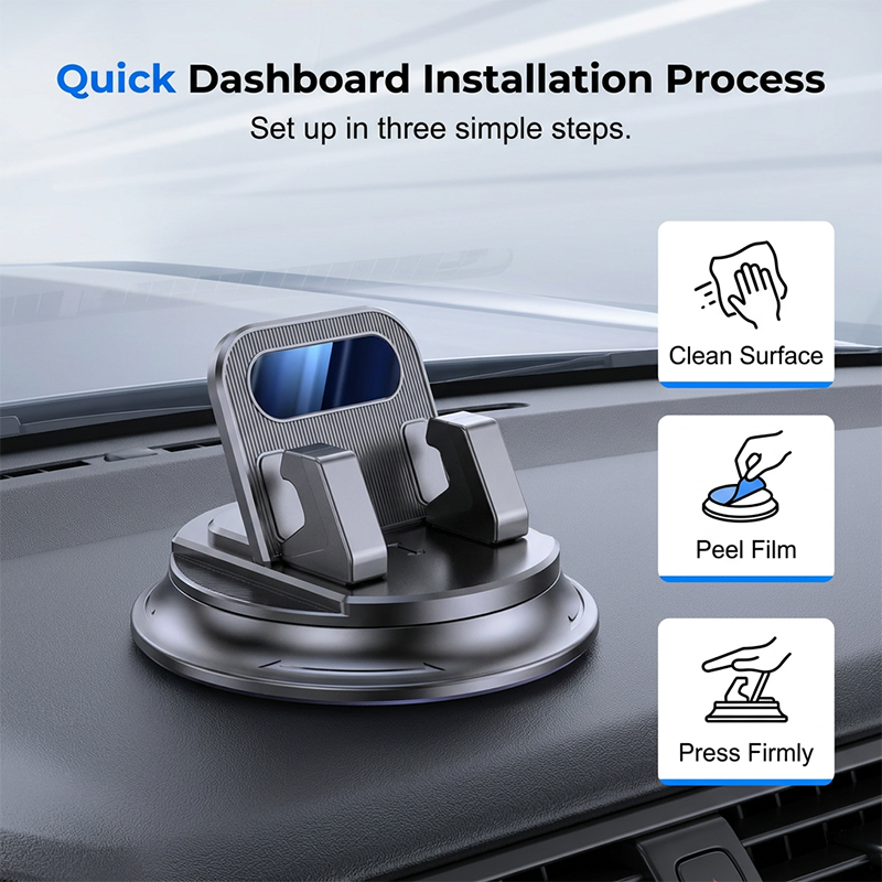 Supporto girevole per cellulare da cruscotto – stabile, compatto e versatile – ideale per la navigazione e le chiamate in vivavoce🚗📱