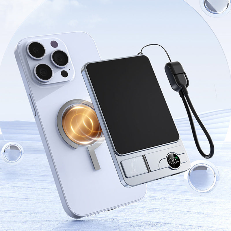 ✨ Stay Charged Anywhere: 3-in-1 Slim Magnetic Charger with Integrated Stand (50% OFF)"